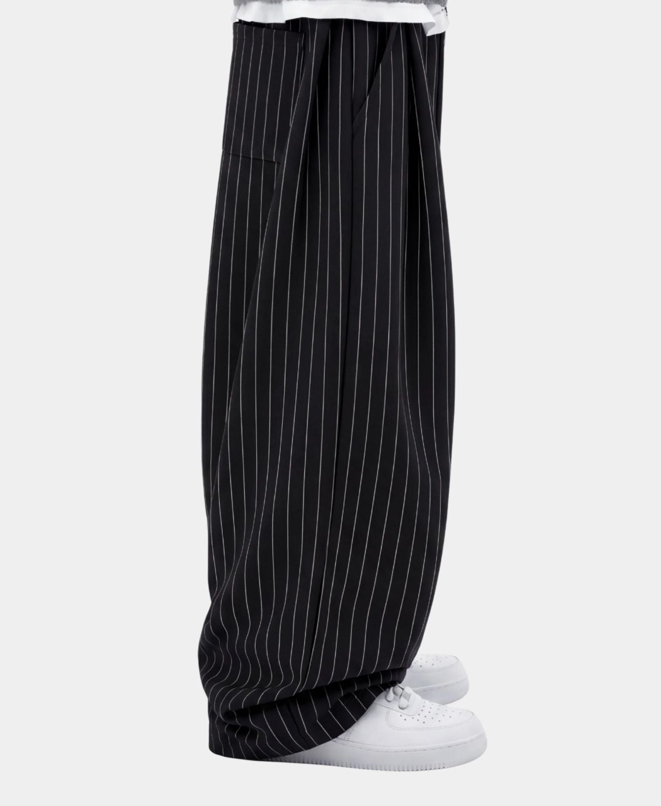 Pleated Pinstripe Cotton Pant - 2 Colors