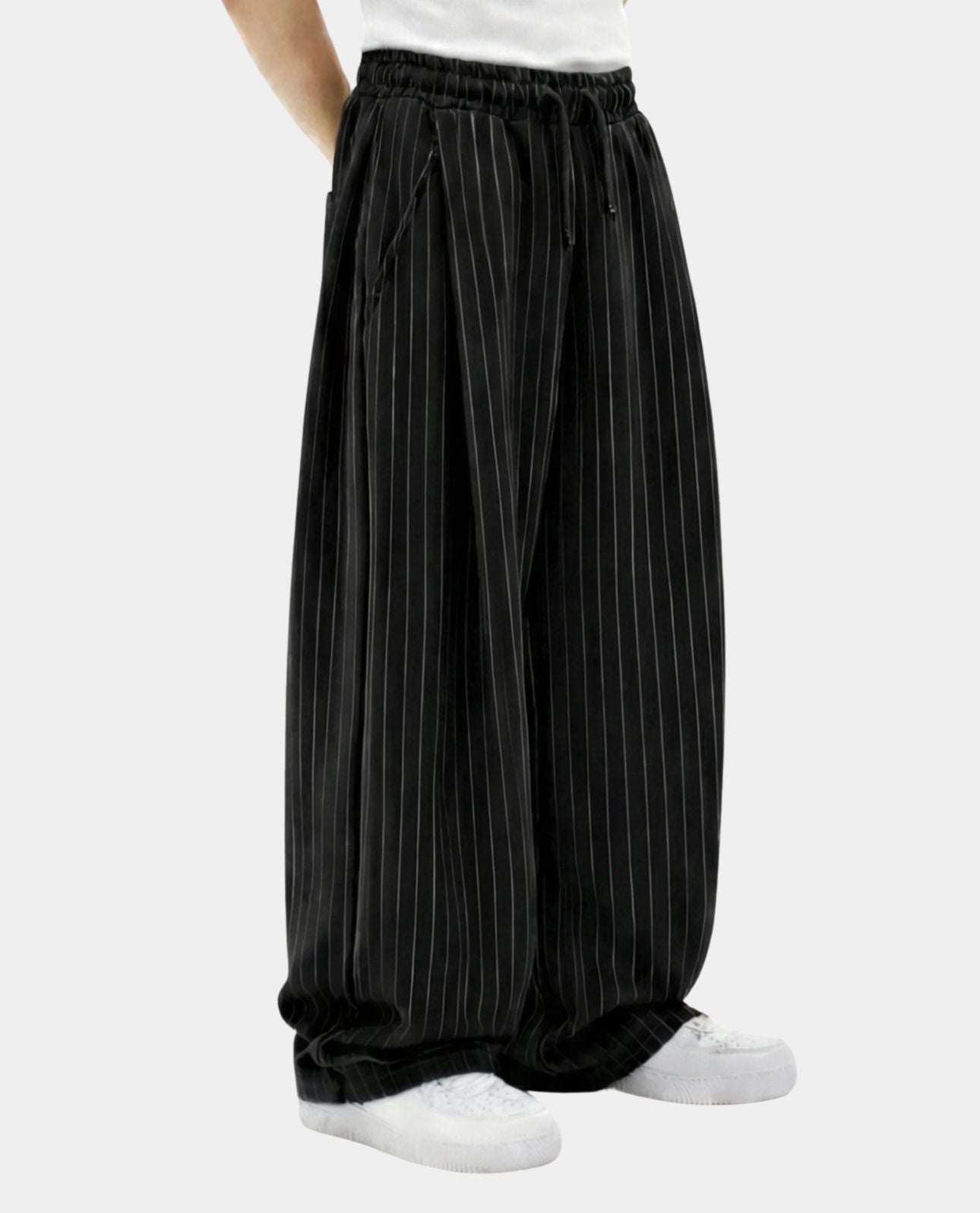 Pleated Pinstripe Cotton Pant - 2 Colors