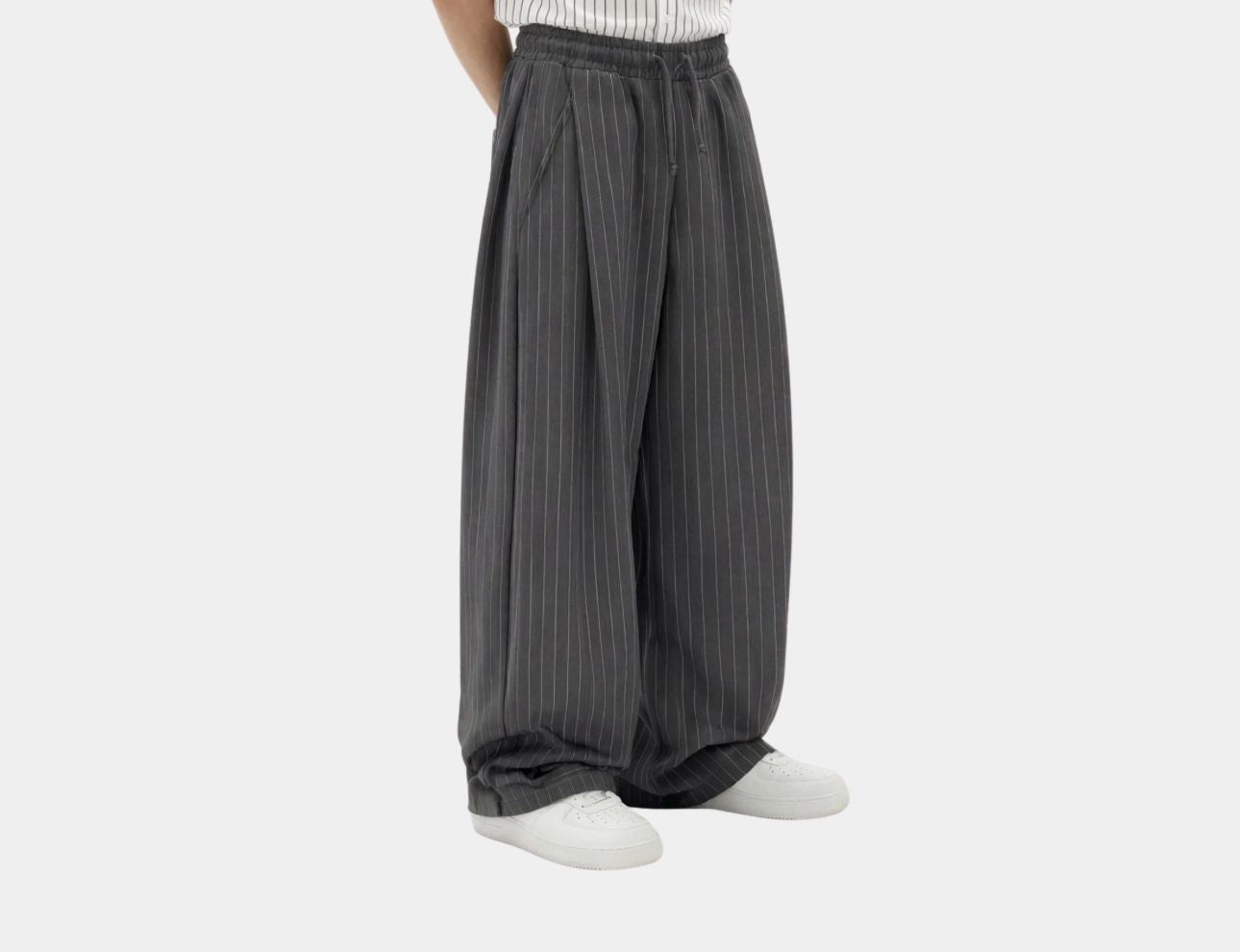 Pleated Pinstripe Cotton Pant - 2 Colors