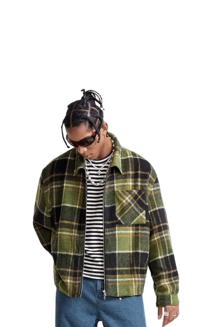 Green Flannel Button Up