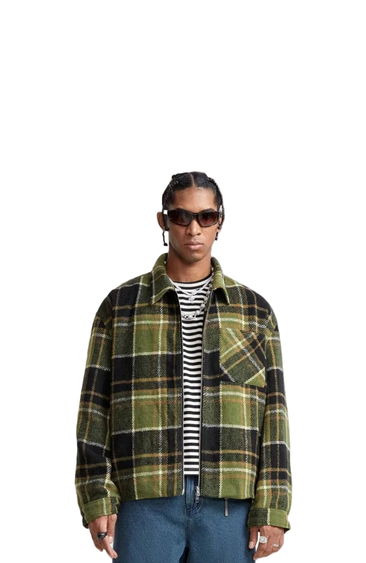 Green Flannel Button Up