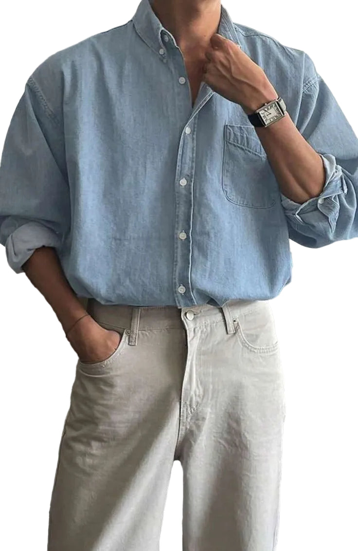 Lightweight Denim Button Up