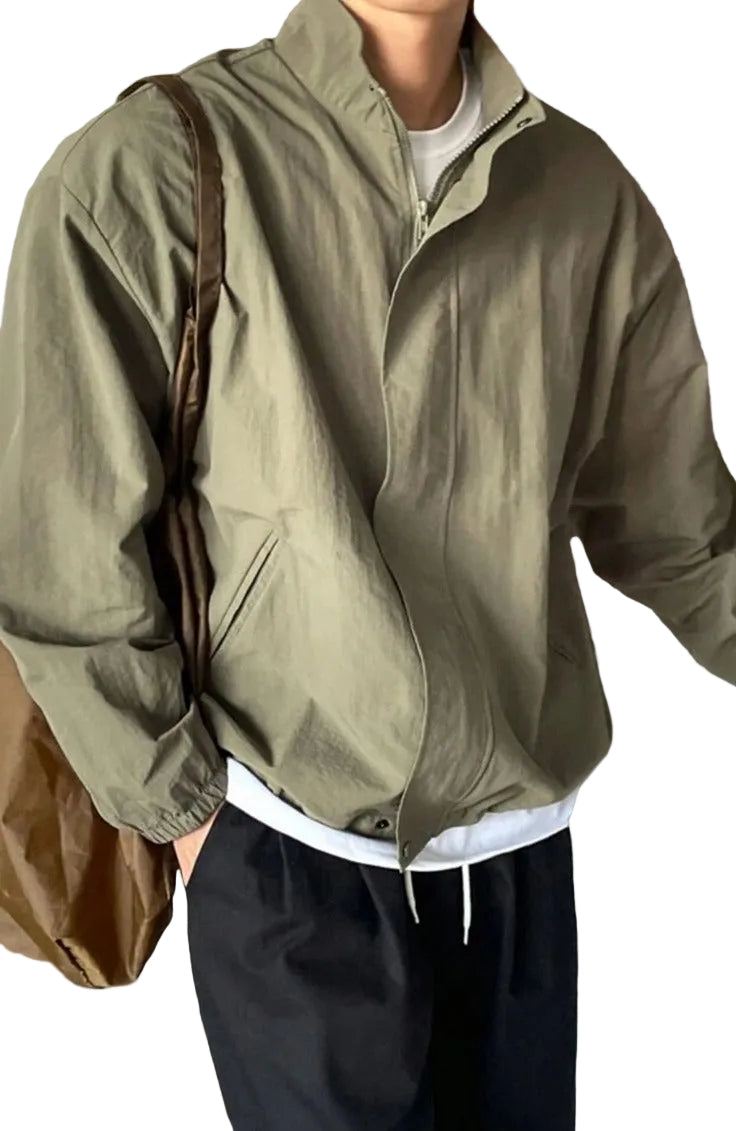 Khaki Covered Zip