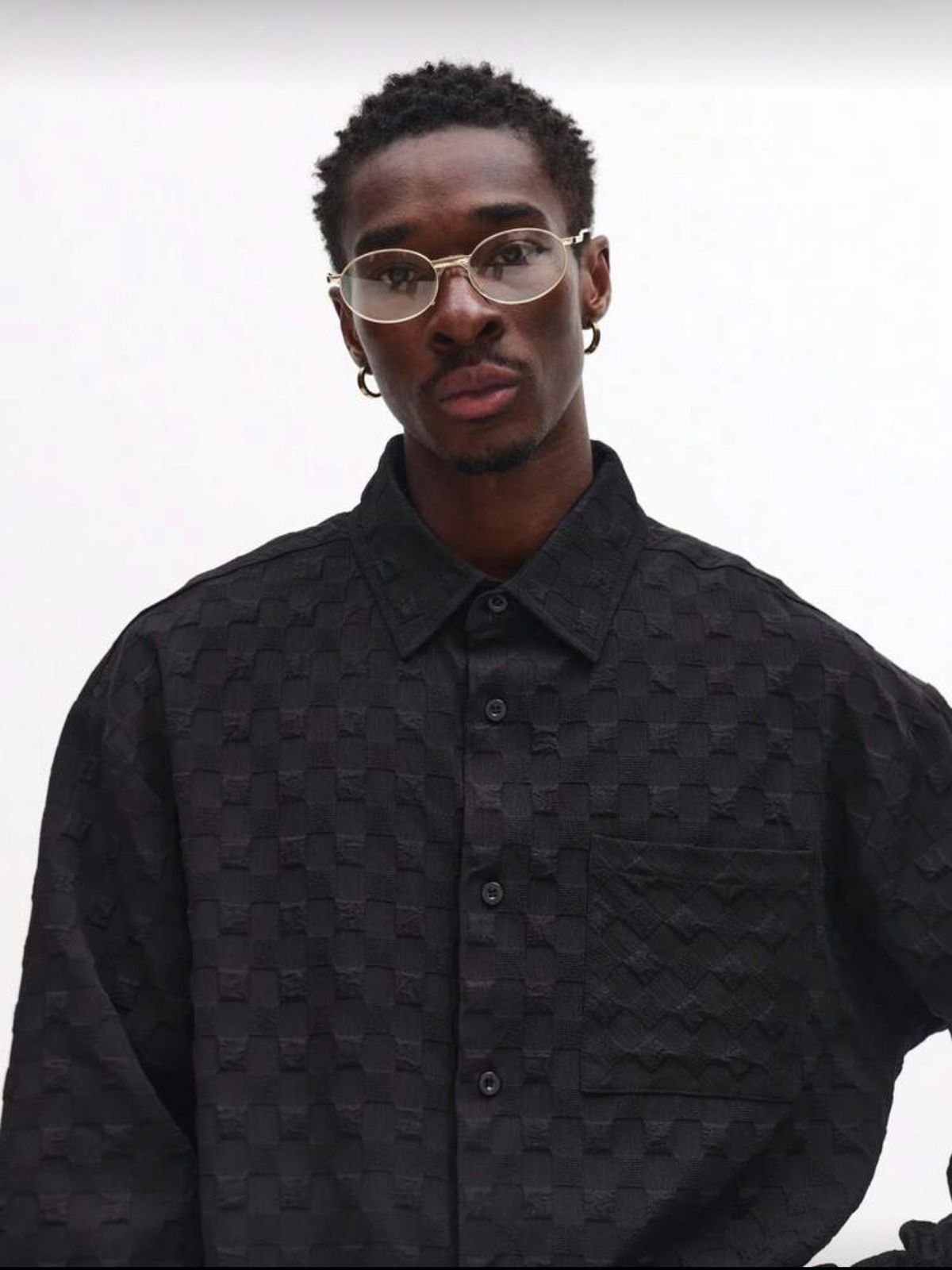 Jacquard Square Button Up