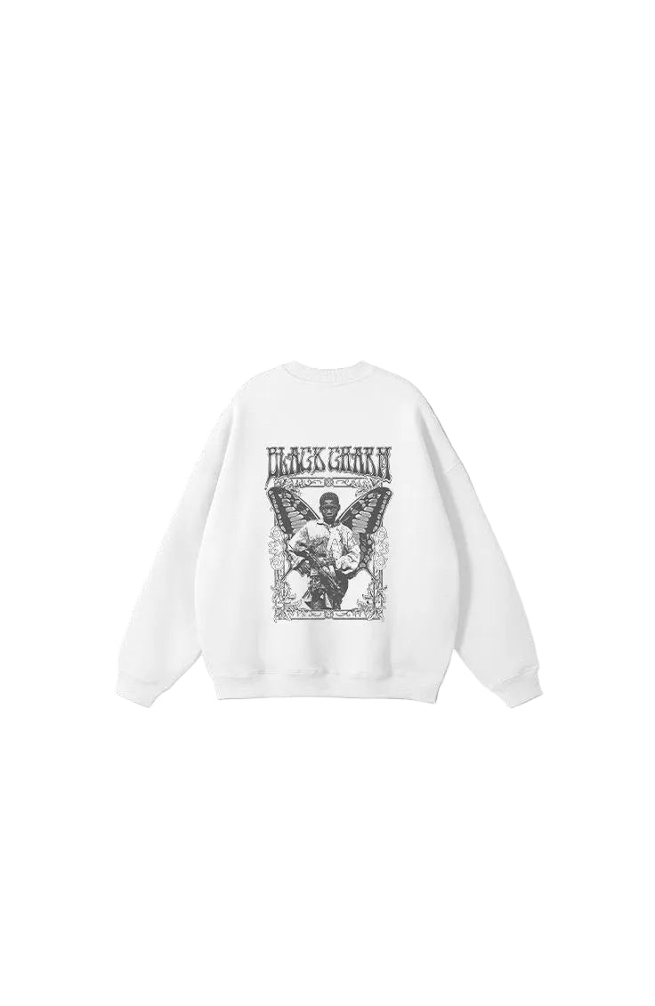 Black Charm Sweatshirt - White