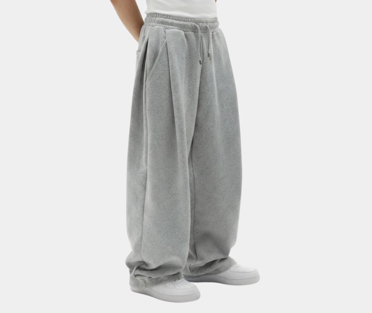 Pleated Cotton Sweatpant - Gray