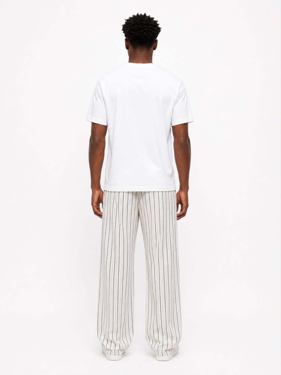 Beige Striped Pant