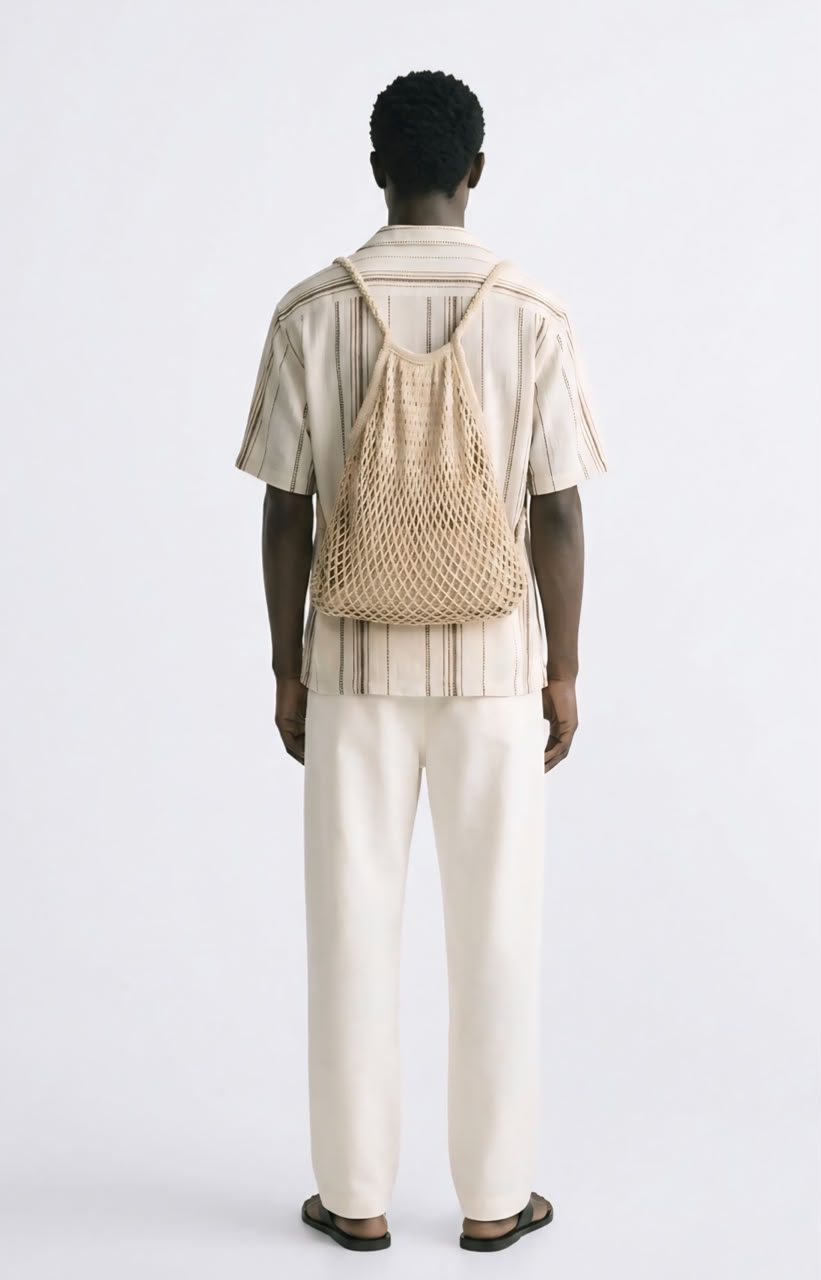 Coffee Striped Linen Shirt
