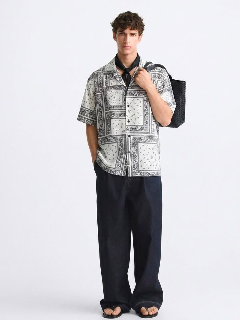 Black & White Bandana Shirt