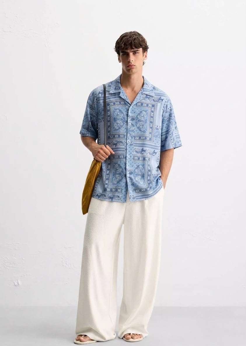 Blue Paisley Shirt