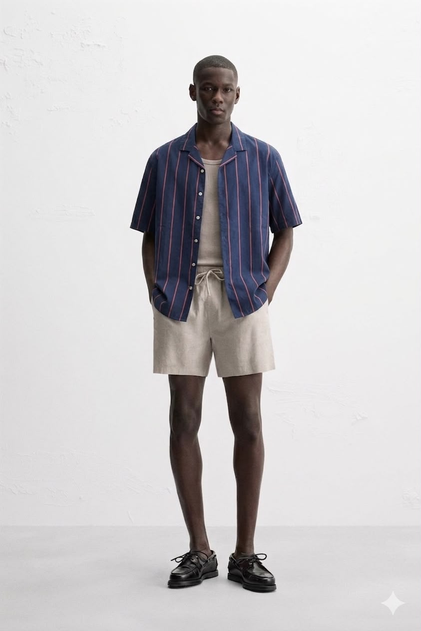 Blue Striped Linen Shirt