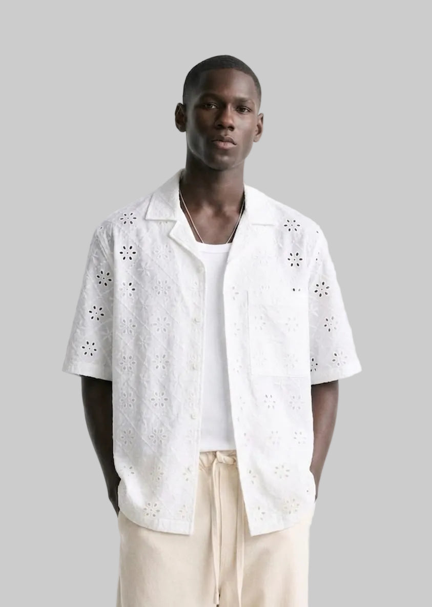 Eyelet Cutout Shirt