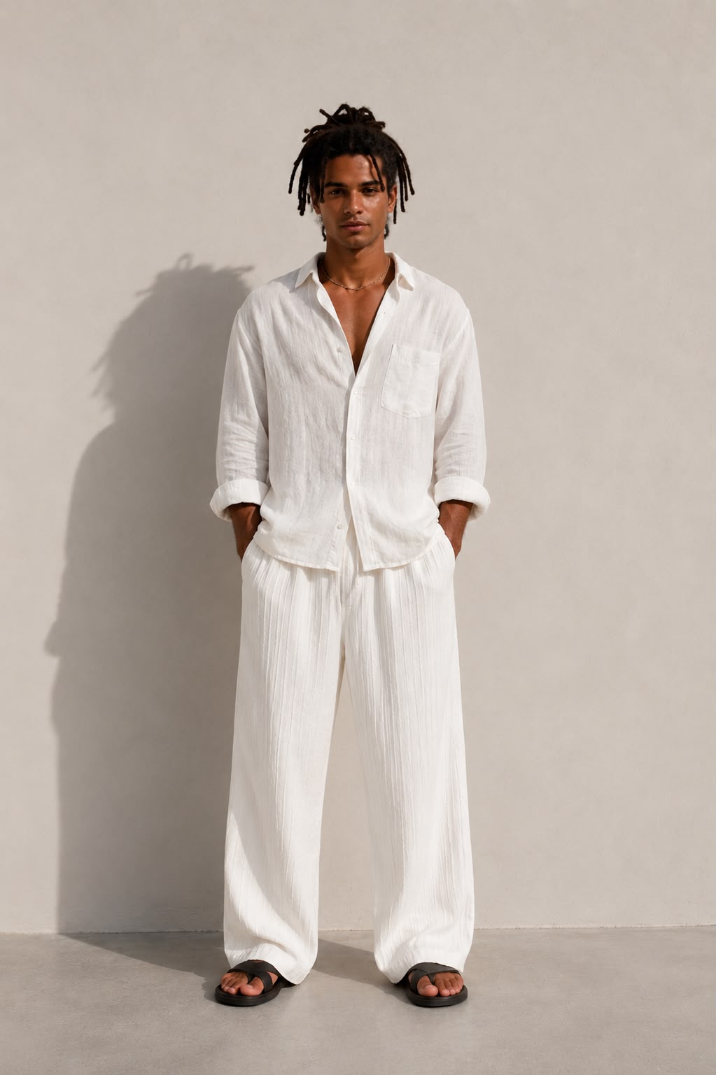 Pure White Linen Pant