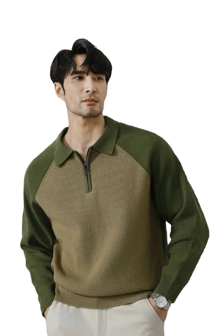 Green Block Pullover