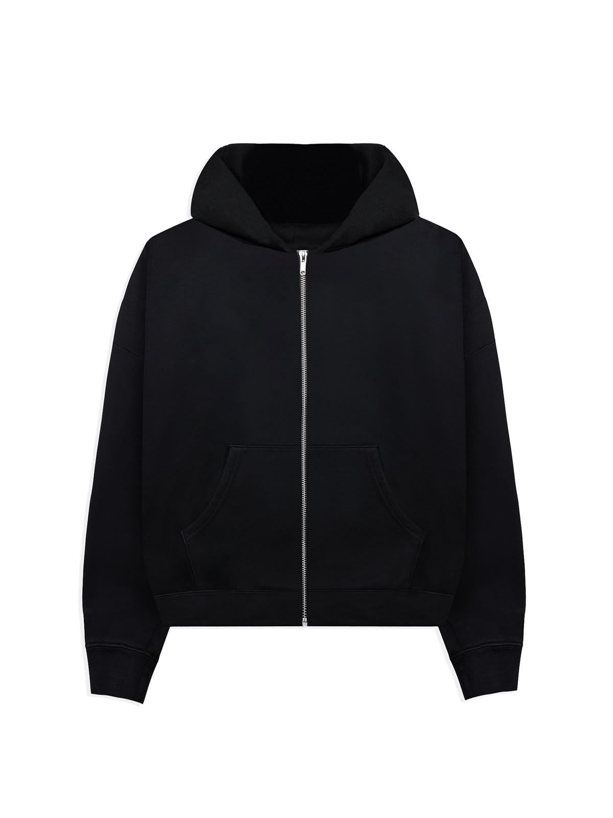 Zip-Up Hoodie - Black